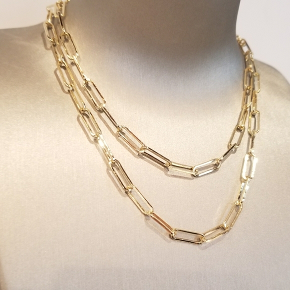 Best-Seller 14K Gold Plated Paperclip Chain NWT - Picture 4 of 7